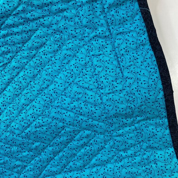 Handmade Weaver Fever Wall Hanging Quilt Purple Teal Woven Pattern 48" x 43.75" - Picture 3 of 3